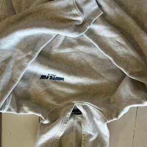 White Fox Light Grey Pullover Hoodie with Blue Logo